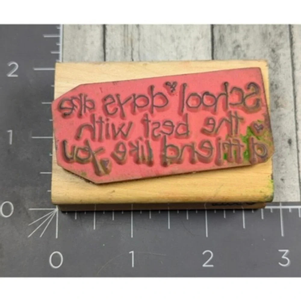Dots School Days Best Friend Like You Rubber Stamp Wood #i97